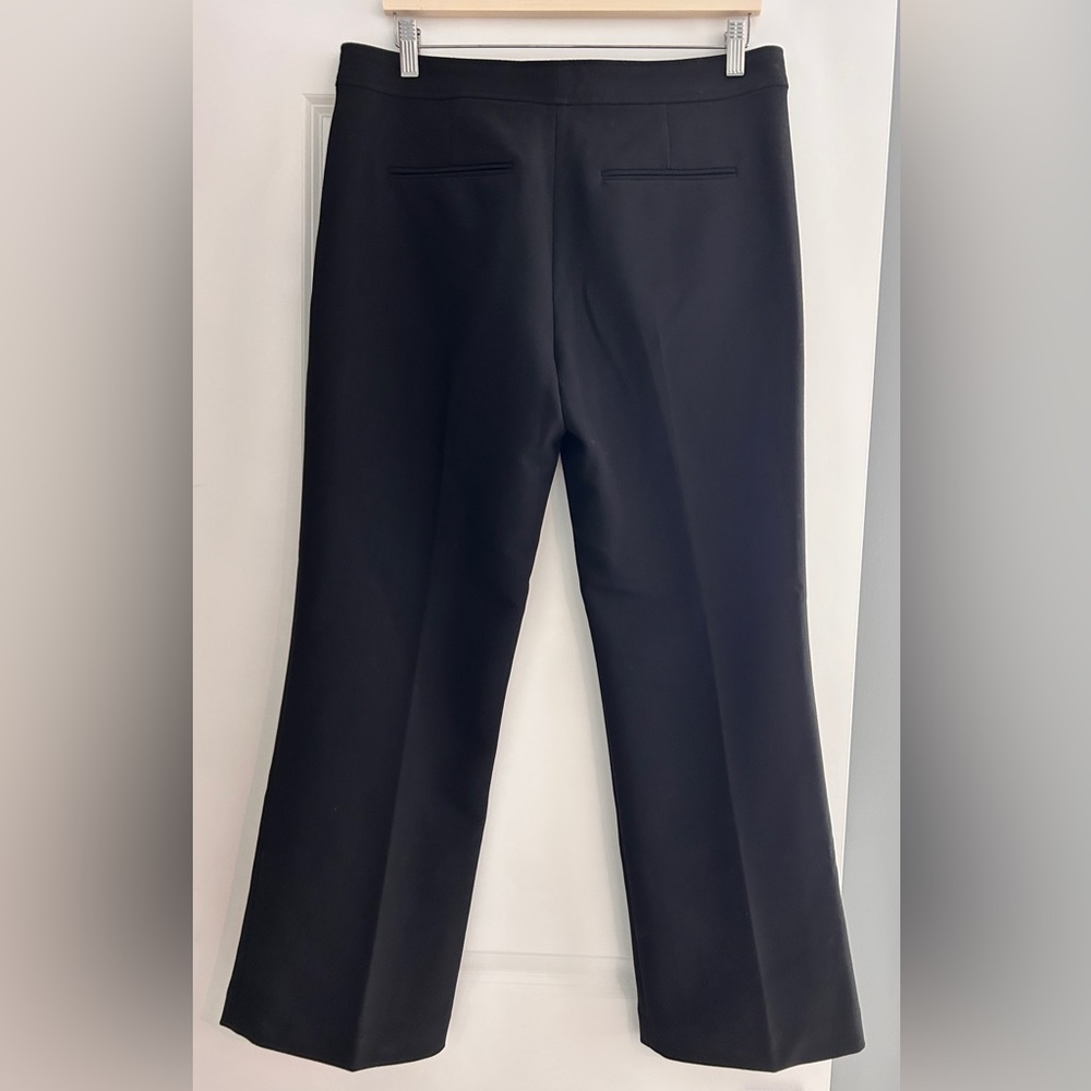 Club Monaco Black Wide-Leg Extended-Tab Waist Trousers - Size 10 - Picture 3 of 6